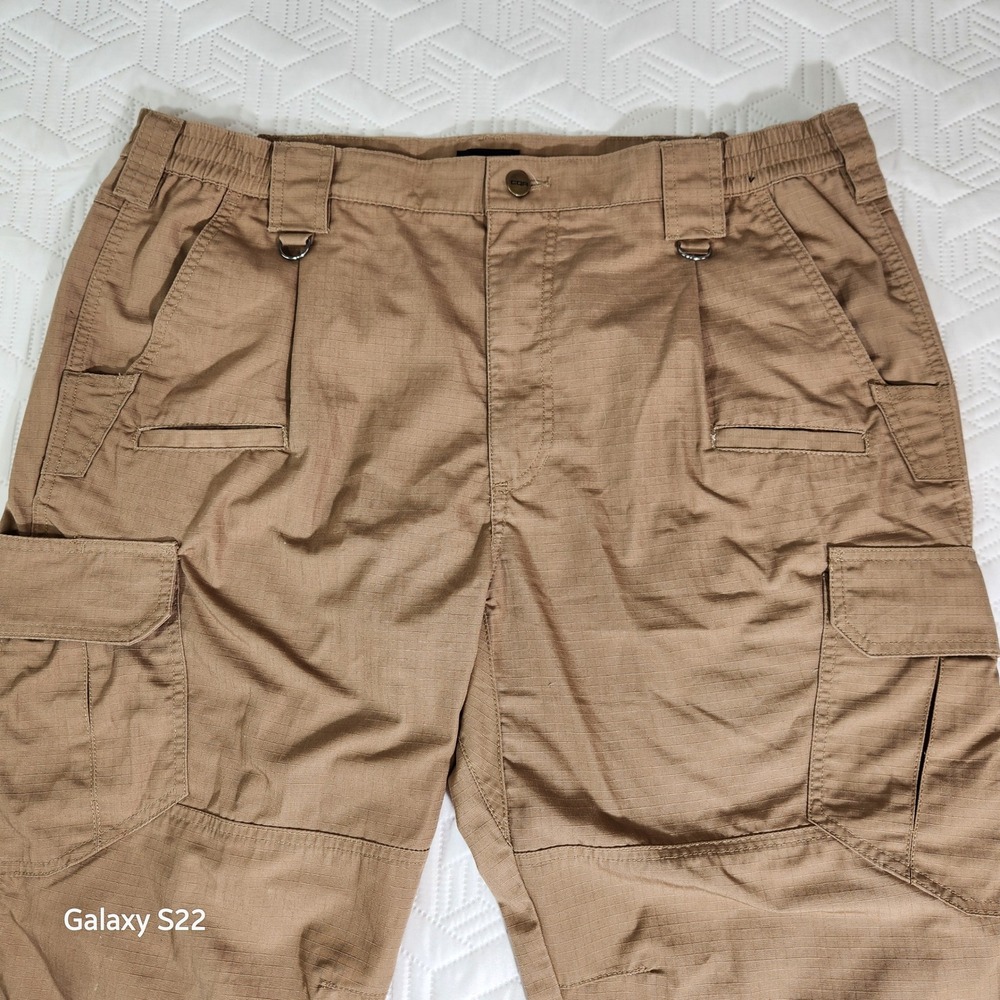 CQR Tactical Pants Mens 40x30 Brown Excellent Ripstop Cargo Work Trouser Stealth - Picture 11 of 16